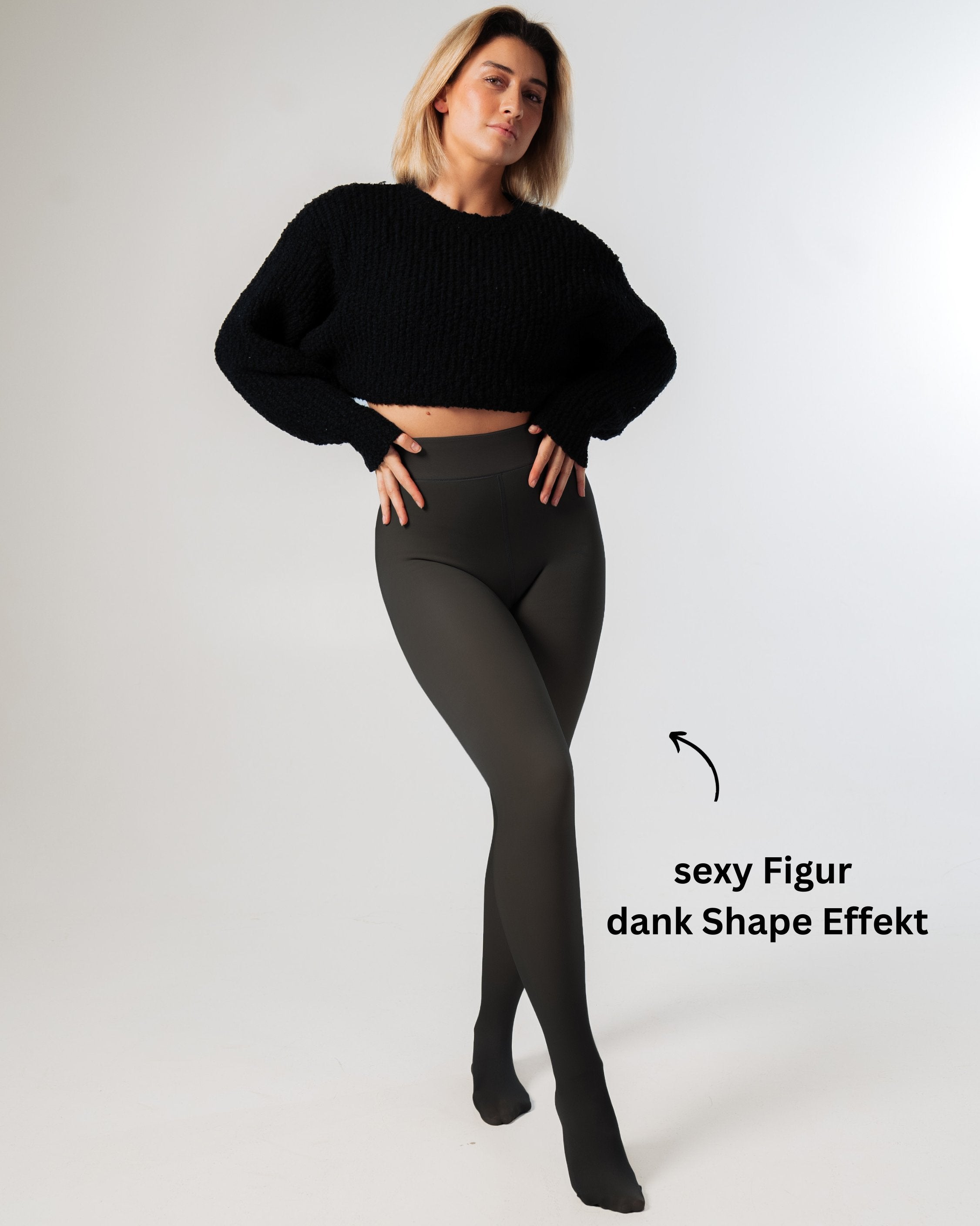 BoomBooty™ gefütterte Strumpfhose / Schwarz