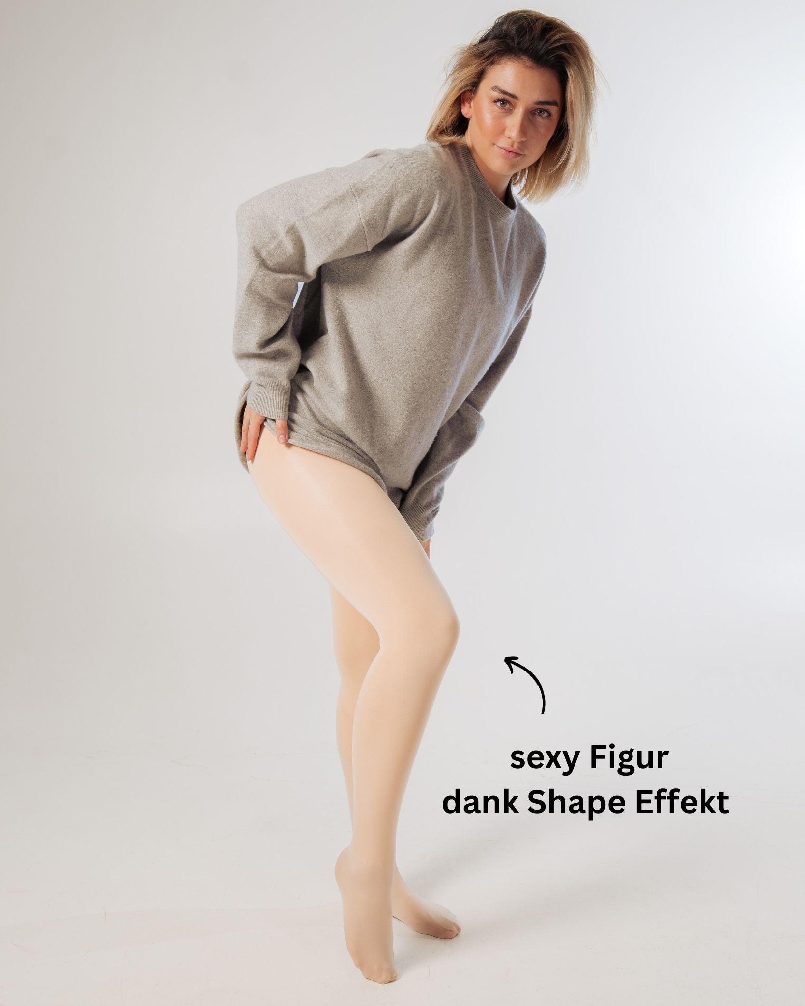 BoomBooty™ gefütterte Strumpfhose / Beige